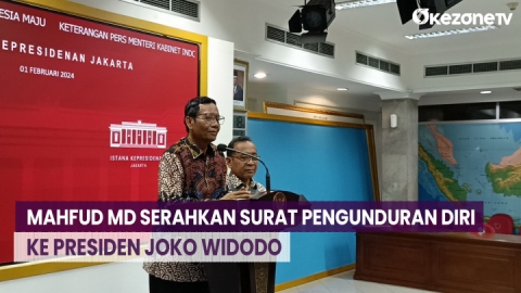 Ditemani Mensesneg, Mahfud MD Serahkan Surat Pengunduran Diri Ke ...