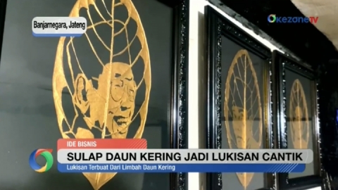 Daun Kering Disulap Jadi Lukisan Cantik