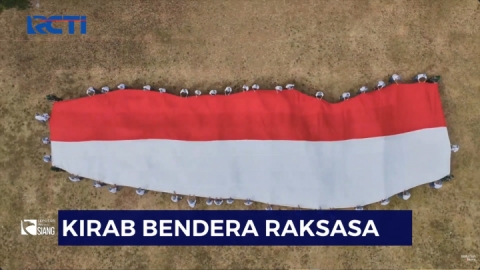 Bendera merah Putih Raksasa Dibentangkan di Alun-alun Temanggung