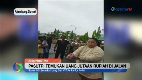 Viral! Pasutri di Palembang Temukan Uang Berhamburan di Jalan