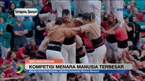 Kontes Menara Manusia Terbesar di Spanyol Pukau Ribuan Penonton