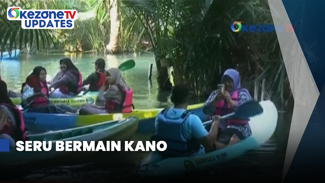 Serunya Bermain Kano di Aliran Sungai Kebun Sagu Silowo Tuban